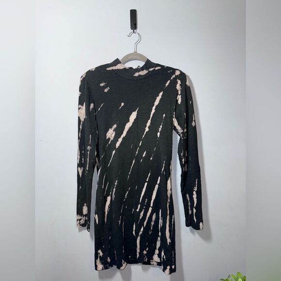 Revolve Pam and Gela Bleach Tie Dye Mock Neck Mini Cotton Dress M EUC - Picture 2 of 10